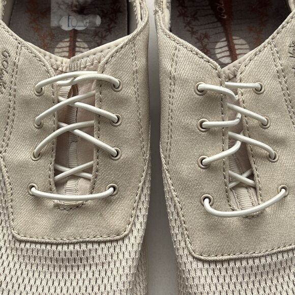 Olukai Waialua Lace Drop-In-Heel Sneaker Shoe Womens Size 9 Ivory Comfort Casual - Picture 13 of 14